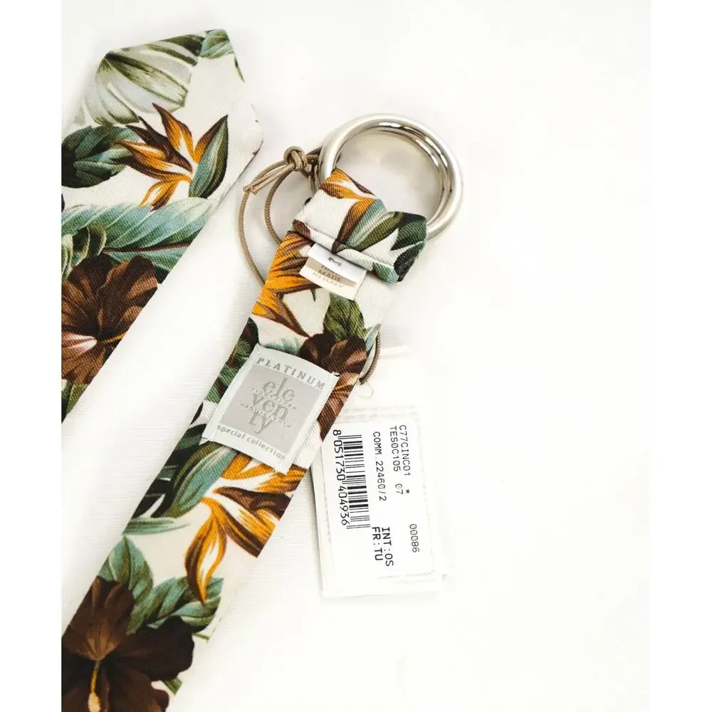 $220 ELEVENTY - PURE SILK Made In Italy O Ring Belt-One Size